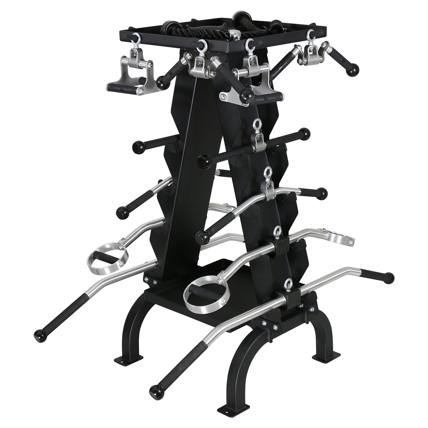 16 Piece Accessory Rack With 2 Rubber Coated Trays - American Barbell Gym Equipment
